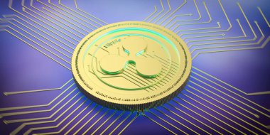 Dalgalanma, cryptocurrency. Elektronik devre arka plan dalgalanma. 3D çizim