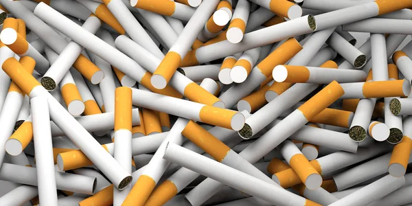 喫煙のコンセプトです。タバコ完全なバック グラウンド。3 d イラストレーション — ストック写真