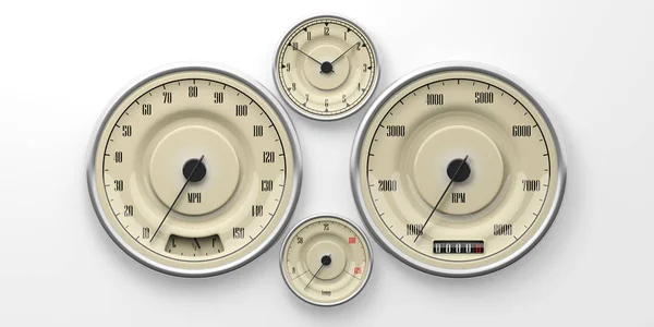 Oldtimers meters geïsoleerd op een witte achtergrond. 3D illustratie — Stockfoto