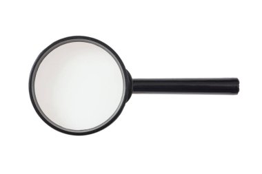 Beyaz arka plan üzerinde izole Büyüteç. 3D çizim