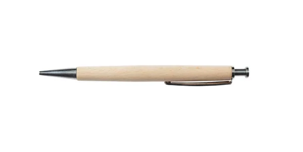 Lápis mecânico de madeira natural isolada sobre fundo branco, vista superior — Fotografia de Stock