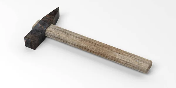 Hammer handverktyget isolerad på vit bakgrund. 3D illustration — Stockfoto