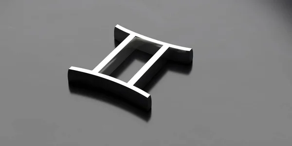 Созвездие Близнецов. Символ зодиака на черном фоне. 3d иллюстрация — стоковое фото