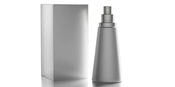 Tomma kosmetiska spray isolerad på vit bakgrund. 3D-illustration — Stockfoto