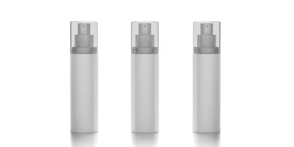 Tomma kosmetiska spray isolerad på vit bakgrund. 3D-illustration — Stockfoto