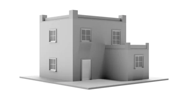 Maison manoir miniature isolé sur fond blanc. Illustration 3d — Photo