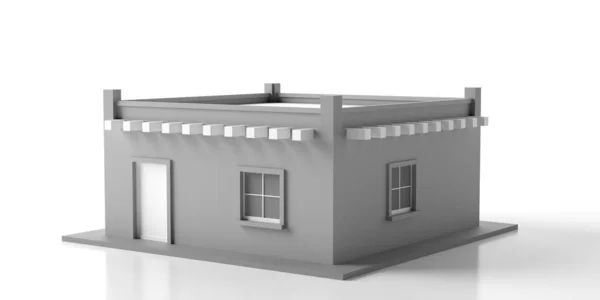 Maison miniature isolée sur fond blanc. Illustration 3d — Photo