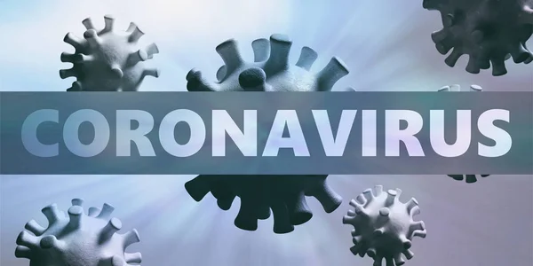 Gripa coronavirus plutitor, micro vizualizare, infecție cu virus pandemic, conceptul de gripă asiatică.ilustrație 3d — Fotografie, imagine de stoc