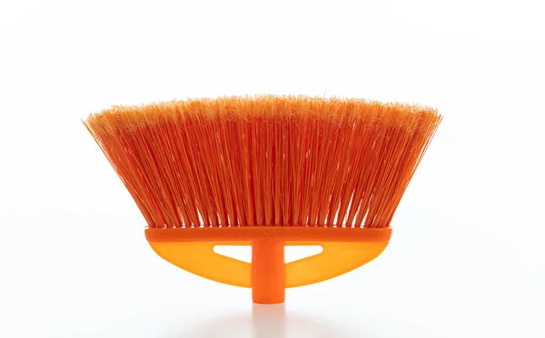 Cleaning floor push broom isolated against white background. — Stock Photo, Image