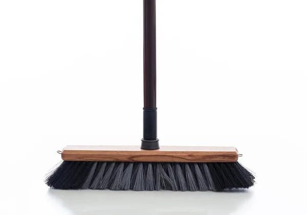 Cleaning floor push broom isolated against white background. — 스톡 사진