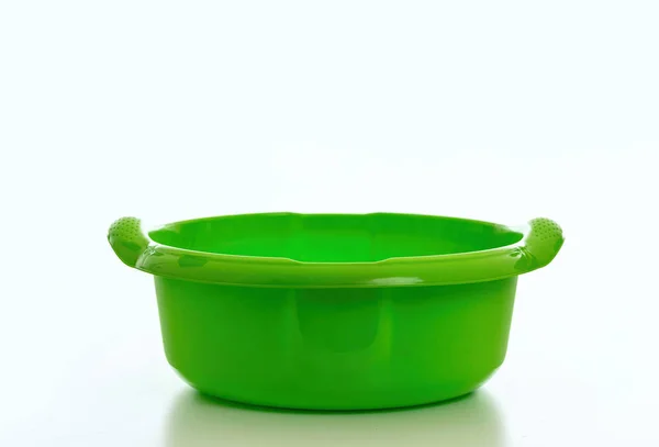 Cleaning washbowl green color isolated against white background, — 스톡 사진