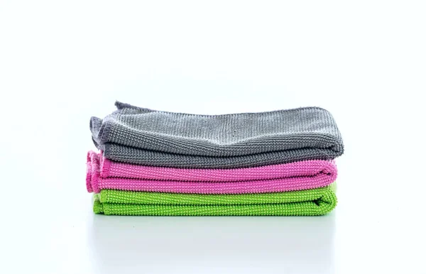 Cleaning microfiber towels isolated against white background, — 스톡 사진