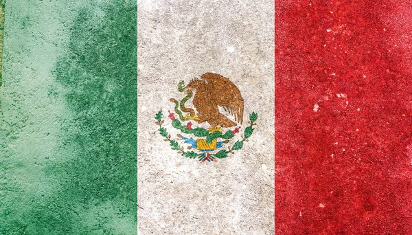 Mexico flag on wall. Mexican flag painted on a grunge dirty wall. Mexico, Mexican language and culture concept