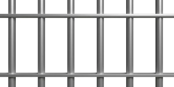 Börtönrácsok Fehér Háttérrel Börtön Ketrec Meggyőződés Koncepció Illusztráció — Stock Fotó