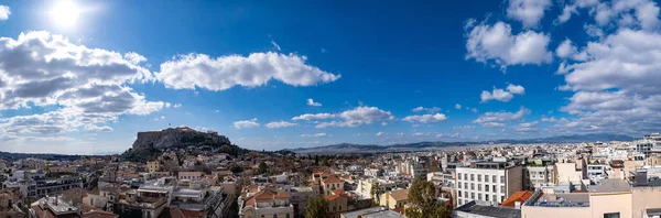 Grecia Vista Aérea Panorámica Atenas Paisaje Urbano Con Colina Acrópolis — Foto de Stock