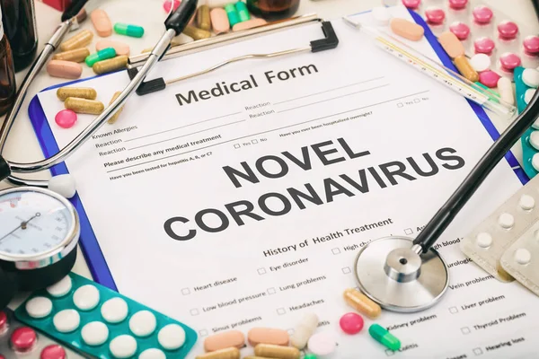 Coronavirus Covid19 Formulir Medis Diagnosis Baru Flu Coronavirus Pandemi Konsep — Stok Foto