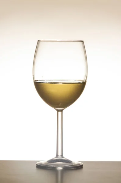 Wine Glass Isolated Transparent Glass White Wine Isolated White Gradient Stock Picture