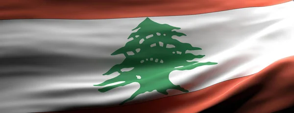 레바논의 레바논 국기가 현수막을 흔들고 있습니다 — 스톡 사진