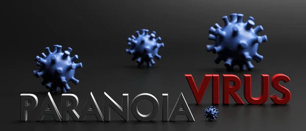 Paranoia Virus Корона Штами Вірус Параної Чорному Тлі Ілюстрація — стокове фото