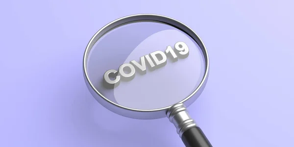 Covid Seguimiento Del Coronavirus Detección Lupa Médica Sobre Cóvido19 Texto —  Fotos de Stock