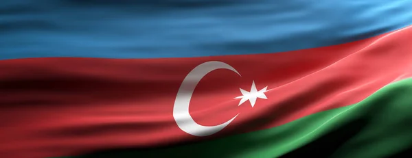 아제르바이잔 아제르바이잔 국기가 현수막을 흔들고 있습니다 — 스톡 사진