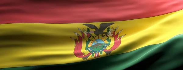 Bolivya Işareti Bolivya Ulusal Bayrağının Sallanan Dokusu Afiş Illüstrasyon — Stok fotoğraf