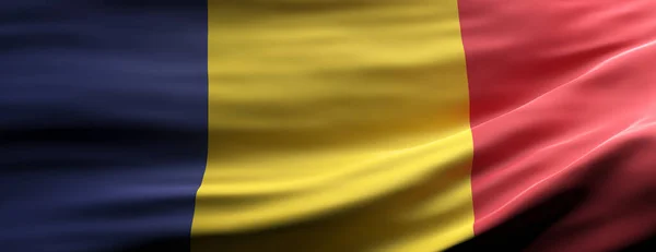 Символ Чада Чад Национальный Флаг Размахивая Текстурой Фона Баннер Иллюстрация — стоковое фото