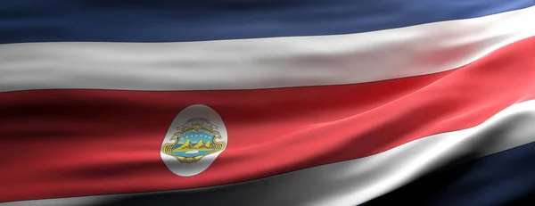 コスタリカの記号 コスタリカ国旗のテクスチャの背景 バナーを振って 3Dイラスト — ストック写真