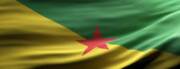 Símbolo Guiana Francesa Bandeira Nacional Guiana Francesa Acenando Fundo Textura — Fotografia de Stock