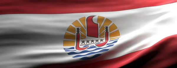 Γαλλική Πολυνησία Σύμβολο Σημάδι Γαλλική Πολυνησία Εθνική Σημαία Κυματίζει Υφή — Φωτογραφία Αρχείου