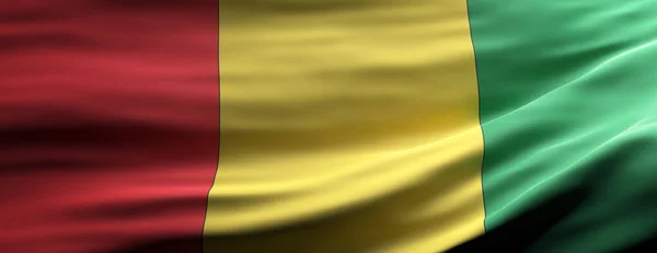 Gine Işareti Ulusal Gine Bayrağı Dalgalanan Doku Arka Planı Afiş — Stok fotoğraf
