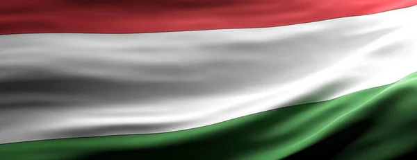 Ungarn Zeichen Symbol Ungarische Nationalflagge Schwenkt Textur Hintergrund Banner Illustration — Stockfoto