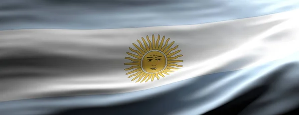 Argentina Sign Symbol Argentinian National Flag Waving Texture Background Banner — Stock Photo, Image