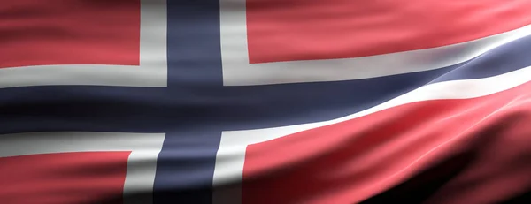Symbol Norweskiego Znaku Norweska Flaga Narodowa Machająca Tłem Tekstury Baner — Zdjęcie stockowe