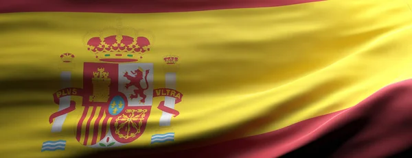 Іспанія Символ Іспанський Національний Прапор Розмахує Текстурою Фону Банер Ілюстрація — стокове фото