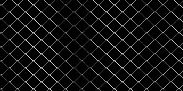 Wire mesh background. Chain link metal seamless pattern fence on black background. Prison barrier, property boundary concept. 3d illustration