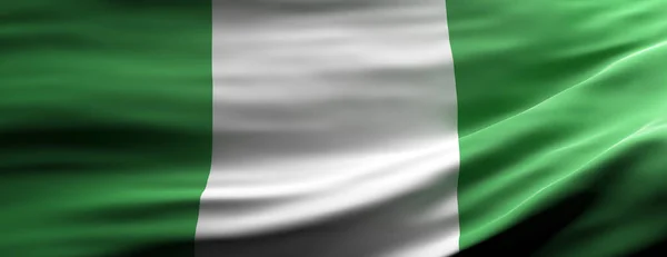 Nigeria Sign Symbol National Flag Waving Texture Background Nigerian Language — Stock Photo, Image