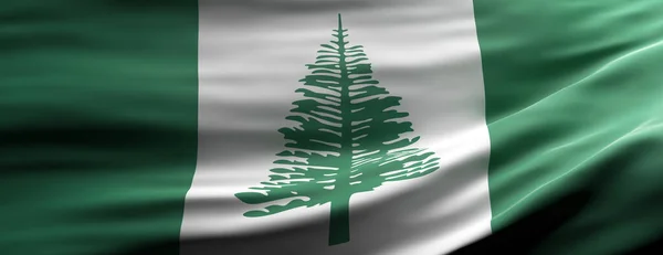 Norfolk Island Skylt Symbol Nationell Flagga Viftande Konsistens Bakgrund Norfolk — Stockfoto