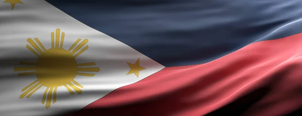 Filipinas Signo Símbolo Bandera Nacional Ondeando Textura Fondo Idioma Concepto —  Fotos de Stock