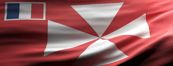 Wallis Futuna Símbolo Signo Bandera Nacional Ondeando Textura Fondo Idioma —  Fotos de Stock