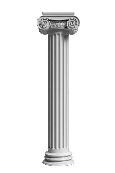 Säule Säule Alten Griechischen Steinmarmor Ionischem Stil Sockel Isoliert Vor — Stockfoto