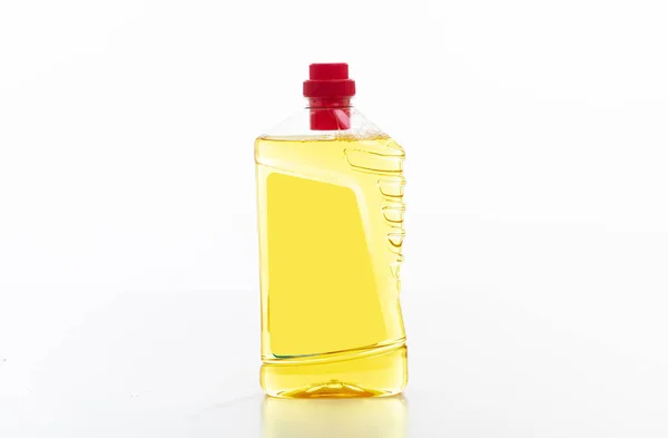Reinigungsmittel Isoliert Vor Weißem Hintergrund Chemische Reinigungsmittel Klare Flasche Haushalts — Stockfoto