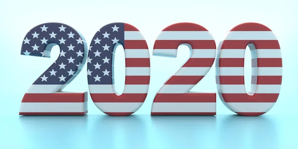 2020 America Election Day Concept 2020 Usa Flag Colors Pastel — Stock Photo, Image