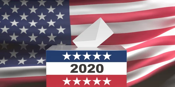 Amerikai Egyesült Államok 2020 Választása Fehér Boríték Szavazóurnában 2020 Szám — Stock Fotó