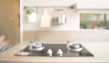 Bulanık mutfak iç, arka plan olarak kullanılabilir