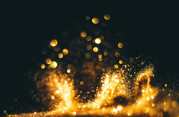 Golden overlay background of golden lights with bokeh effect. In — 스톡 사진