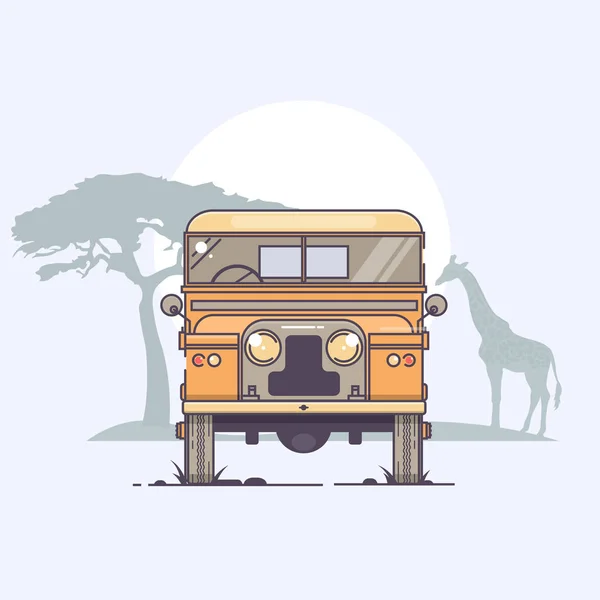 アフリカ野生動物のベクトル図と風景 — ストックベクタ