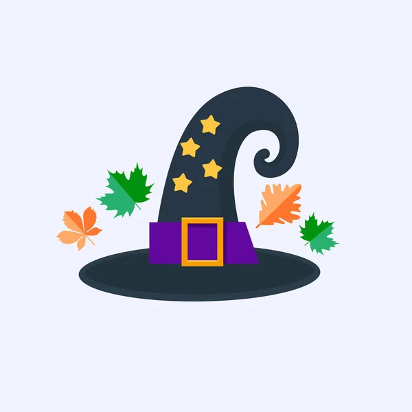 Witch Hat for Halloween isolated on white background.Vector Illustration — Stock Vector