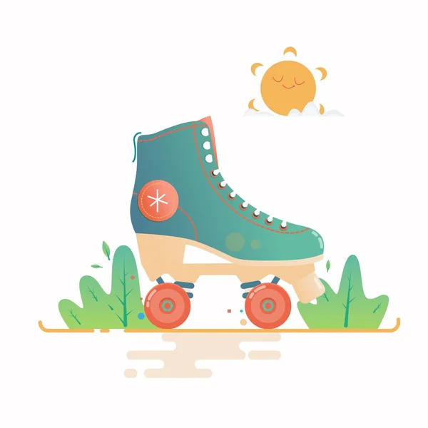 Illustration vectorielle de patins à roulettes isolée sur fond blanc — Image vectorielle