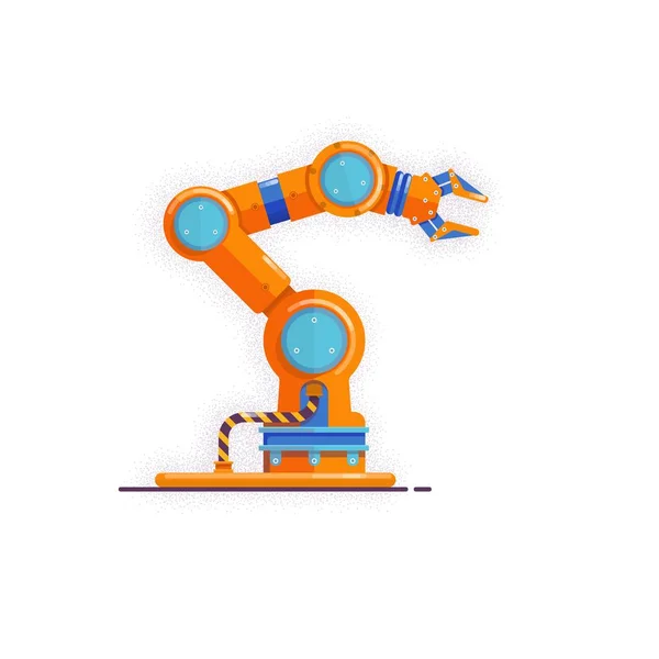 Χειριστής βραχίονα ρομπότ. Μηχανικά το χέρι. Απομονωμένα σε λευκό φόντο. Εικονογράφηση διάνυσμα — Διανυσματικό Αρχείο
